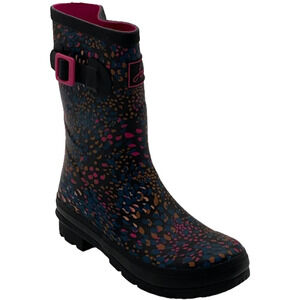 Joules Mid Rain Boots Molly Welly Black Speckle - Medium